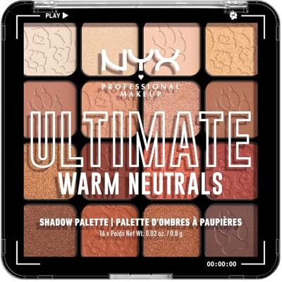 NYX PROFESSIONAL MAKEUP Lidschattenpalette mit 16 Farbtönen, Intensives und langanhaltendes Finish, Vegane Formel ohne Inhaltsstoffe tierischen Ursprungs, Ultimate Shadow, Farbton: Warm Neutrals NYX PROFESSIONAL MAKEUP Lidschattenpalette mit 16 Farbtönen, Intensives und langanhaltendes Finish, Vegane Formel ohne Inhaltsstoffe tierischen Ursprungs, Ultimate Shadow, Farbton: Warm Neutrals