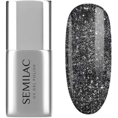 Semilac UV Nagellack Top Coat No Wipe T21 Flash ON 7 ml – Glitzer-Top mit Flash-Effekt, Silberpartikel, Ohne Dispersionsschicht, Für UV & Gel Nägel Semilac UV Nagellack Top Coat No Wipe T21 Flash ON 7 ml – Glitzer-Top mit Flash-Effekt, Silberpartikel, Ohne Dispersionsschicht, Für UV & Gel Nägel