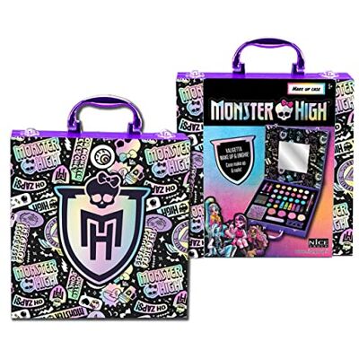Nice Group Monster High Make Up Case, Make-up-Koffer für Kinder mit Spiegel, Lidschatten, Nagellack, Lippenglanz Nice Group Monster High Make Up Case, Make-up-Koffer für Kinder mit Spiegel, Lidschatten, Nagellack, Lippenglanz