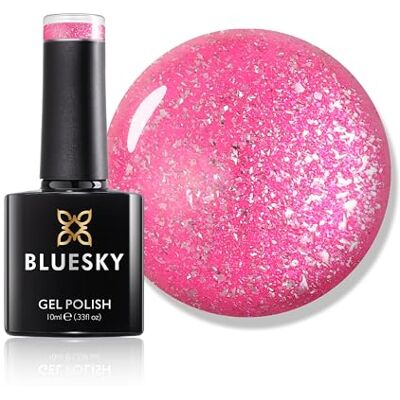 Bluesky Gel Polish, Spinel Tap, Platinum18, Gel auflösbarer Nagellack, Schimmer, Glitzer, Rosa, 10 ml Bluesky Gel Polish, Spinel Tap, Platinum18, Gel auflösbarer Nagellack, Schimmer, Glitzer, Rosa, 10 ml