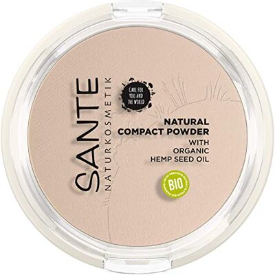 Sante Naturkosmetik Natural Compact Powder 01 Cool Ivory, ideal für helle Hauttöne, mattiert und fixiert langanhaltend, für einen natürlichen Glow, mit Bio-Hanfsamenöl, Vegan, 9g Sante Naturkosmetik Natural Compact Powder 01 Cool Ivory, ideal für helle Hauttöne, mattiert und fixiert langanhaltend, für einen natürlichen Glow, mit Bio-Hanfsamenöl, Vegan, 9g