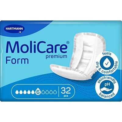 Molicare Premium Form 6 Tropfen, für mittlere Inkontinenz: maximale Sicherheit, extra Auslaufschutz und Diskretion für Frauen und Männer, zu verwenden mit Premium Fixpants, 32 Stück Molicare Premium Form 6 Tropfen, für mittlere Inkontinenz: maximale Sicherheit, extra Auslaufschutz und Diskretion für Frauen und Männer, zu verwenden mit Premium Fixpants, 32 Stück