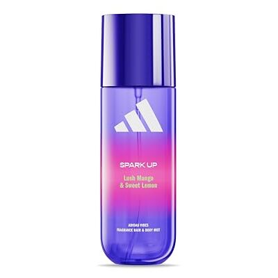 Adidas Vibes Spark Up Hair & Body Mist für Frauen, stimmungsaufhellendes Body Mist mit Noten von Vanilla Delight und Pfingstrosenblüte, 236 ml Adidas Vibes Spark Up Hair & Body Mist für Frauen, stimmungsaufhellendes Body Mist mit Noten von Vanilla Delight und Pfingstrosenblüte, 236 ml