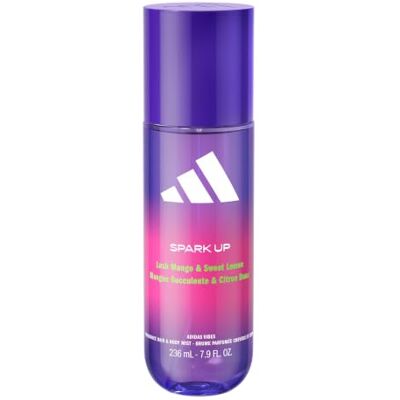 Adidas Vibes Spark Up Hair & Body Mist für Frauen, stimmungsaufhellendes Body Mist mit Noten von Vanilla Delight und Pfingstrosenblüte, 236 ml Adidas Vibes Spark Up Hair & Body Mist für Frauen, stimmungsaufhellendes Body Mist mit Noten von Vanilla Delight und Pfingstrosenblüte, 236 ml