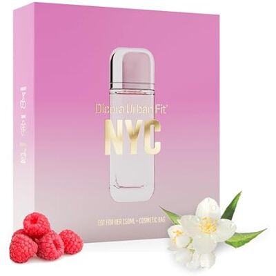 Dicora UrbanFit Dicora Urban Fit Eau de Toilette Set NYC für HER+NECESER Frisches und dynamisches Damenparfüm, Noten von Jasmin und Moschus, langanhaltender Duft, 150 ml Dicora UrbanFit Dicora Urban Fit Eau de Toilette Set NYC für HER+NECESER Frisches und dynamisches Damenparfüm, Noten von Jasmin und Moschus, langanhaltender Duft, 150 ml