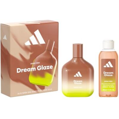 Adidas Vibes Geschenkset mit Dream Glaze Eau de Parfum und Duschgel Langanhaltender Duft mit Haselnussnougat und Duschgel für ein wohliges Entspannungsgefühl. Adidas Vibes Geschenkset mit Dream Glaze Eau de Parfum und Duschgel Langanhaltender Duft mit Haselnussnougat und Duschgel für ein wohliges Entspannungsgefühl.