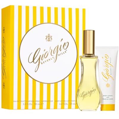 GIORGIO BEVERLY HILLS Geschenkset: Eau de Toilette Spray, Blumiger Duft 90 ml + Körpercreme 50 ml, Geschenk für Damen GIORGIO BEVERLY HILLS Geschenkset: Eau de Toilette Spray, Blumiger Duft 90 ml + Körpercreme 50 ml, Geschenk für Damen