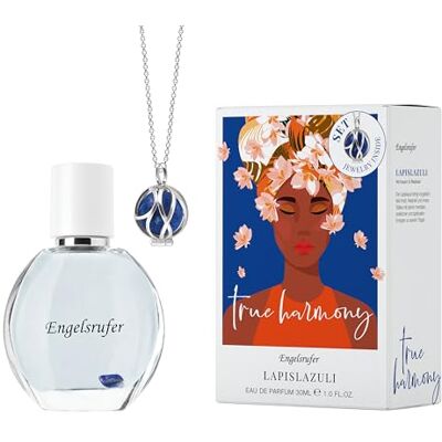 Engelsrufer Powerful Stone Duftset Damen – Eau de Parfum 30ml True Harmony & Paradise Halskette mit echtem Lapislazuli aus Edelstahl IP Rhodium – Geschenk Frauen Engelsrufer Powerful Stone Duftset Damen – Eau de Parfum 30ml True Harmony & Paradise Halskette mit echtem Lapislazuli aus Edelstahl IP Rhodium – Geschenk Frauen