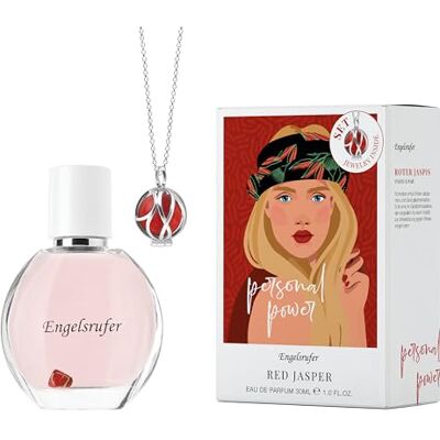 Engelsrufer Powerful Stone Duftset Damen – Eau de Parfum 30ml Personal Power & Paradise Halskette mit echtem Rotem Jaspis aus Edelstahl IP Rhodium – Geschenk Frauen Engelsrufer Powerful Stone Duftset Damen – Eau de Parfum 30ml Personal Power & Paradise Halskette mit echtem Rotem Jaspis aus Edelstahl IP Rhodium – Geschenk Frauen