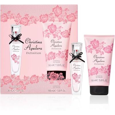 Christina Aguilera – Definition 2-teiliges Set, floraler Moschusduft, sizilianische Bergamotte, Italienische Mandarinen & Mountain Rose Apfel, feminin & lebhaftes 150 ml Duschgel + 30 ml Eau de Parfum Christina Aguilera – Definition 2-teiliges Set, floraler Moschusduft, sizilianische Bergamotte, Italienische Mandarinen & Mountain Rose Apfel, feminin & lebhaftes 150 ml Duschgel + 30 ml Eau de Parfum