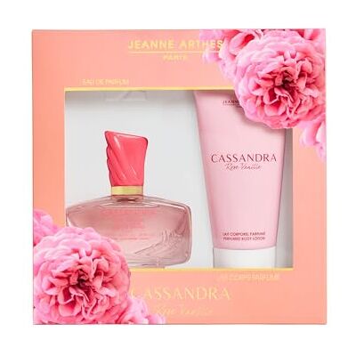 Jeanne Arthes Geschenkset für Damen – Cassandra Rose Vanille – Eau de Parfum 100 ml + Körpermilch 150 ml – Duft Rose Vanille – hergestellt und verpackt in Frankreich bis Grasse Jeanne Arthes Geschenkset für Damen – Cassandra Rose Vanille – Eau de Parfum 100 ml + Körpermilch 150 ml – Duft Rose Vanille – hergestellt und verpackt in Frankreich bis Grasse