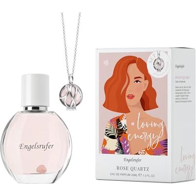 Engelsrufer Powerful Stone Duftset Damen – Eau de Parfum 30ml Loving Energy & Paradise Halskette mit echtem Rosenquarz aus Edelstahl IP Rhodium – Geschenk Frauen Engelsrufer Powerful Stone Duftset Damen – Eau de Parfum 30ml Loving Energy & Paradise Halskette mit echtem Rosenquarz aus Edelstahl IP Rhodium – Geschenk Frauen