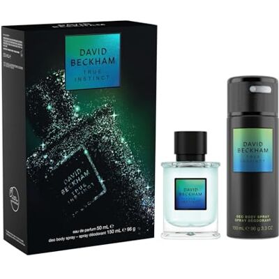 Beckham David Geschenkbox True Instinct, Eau de Parfum 50 ml und Deodorant Spray 150 ml, holziger bernsteinfarbener Duft für Ihn Beckham David Geschenkbox True Instinct, Eau de Parfum 50 ml und Deodorant Spray 150 ml, holziger bernsteinfarbener Duft für Ihn