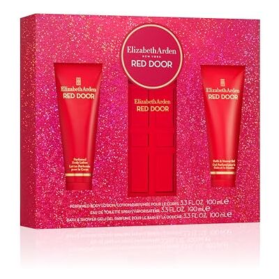 Elizabeth Arden Red Door Set Trio Eau de Toilette, 100 ml, Duschgel, Parfümcreme, Geschenk für Damen, blumiger Duft, Glamour und elegant Elizabeth Arden Red Door Set Trio Eau de Toilette, 100 ml, Duschgel, Parfümcreme, Geschenk für Damen, blumiger Duft, Glamour und elegant