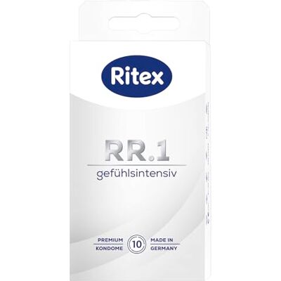 Ritex RR.1 Kondome, Gefühlsintensiv, 10 Stück Mit Gleitfilm & seidenzarter Oberfläche für angenehmen Sitz und sicheren Halt – dermatologisch getestet, Made in Germany Ritex RR.1 Kondome, Gefühlsintensiv, 10 Stück Mit Gleitfilm & seidenzarter Oberfläche für angenehmen Sitz und sicheren Halt – dermatologisch getestet, Made in Germany