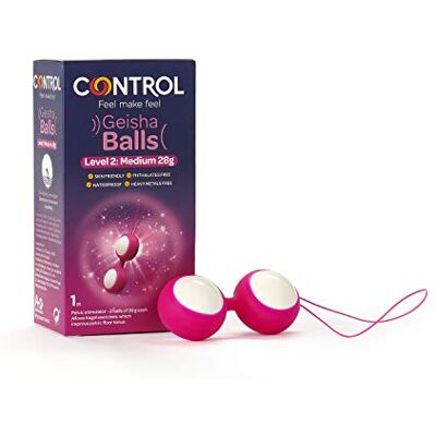 CONTROL Geisha Balls Niveau II – Chinesische Kugeln für Belebböden, mit 2 abnehmbaren Kugeln à 28 g – Trainingsgerät für Beckenboden, medizinisches Silikon, wasserfest, leicht zu reinigen CONTROL Geisha Balls Niveau II – Chinesische Kugeln für Belebböden, mit 2 abnehmbaren Kugeln à 28 g – Trainingsgerät für Beckenboden, medizinisches Silikon, wasserfest, leicht zu reinigen