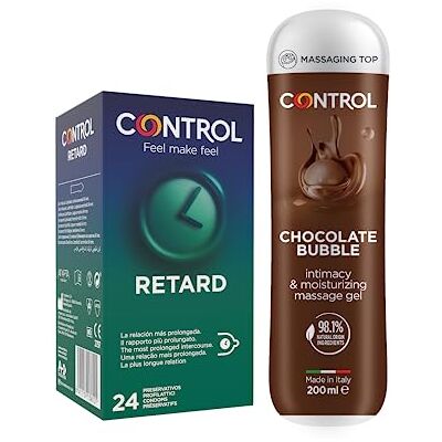 CONTROL Choco Mix Set mit 24 Kondomen Retard und 3-in-1-Massagegel mit Schokoladenaroma CONTROL Choco Mix Set mit 24 Kondomen Retard und 3-in-1-Massagegel mit Schokoladenaroma