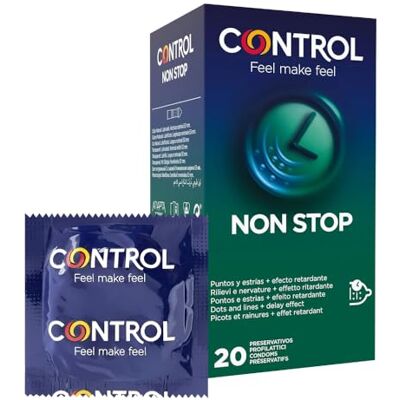 CONTROL Non Stop Kondome aus Naturlatex mit Noppen und Rillen – 20 Stück CONTROL Non Stop Kondome aus Naturlatex mit Noppen und Rillen – 20 Stück