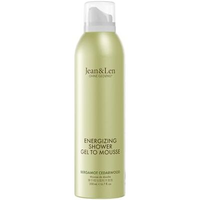 Jean & Len Energizing Shower Gel To Mousse Bergamot & Cedarwood, 200 ml Duschschaum mit Mandel-, Jojoba- & Babassuöl, für ein duftendes Reinigungserlebnis, für normale Haut, ohne Silikone Jean & Len Energizing Shower Gel To Mousse Bergamot & Cedarwood, 200 ml Duschschaum mit Mandel-, Jojoba- & Babassuöl, für ein duftendes Reinigungserlebnis, für normale Haut, ohne Silikone