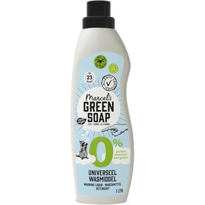 Marcel's Green Soap Universalwaschmittel 0% Allergy Certified Enthält keine Duft und Farbstoffe Mikroplastikfreie Formel Vegan 100% recycelte Plastikflasche 23 Waschgänge 1L Marcel's Green Soap Universalwaschmittel 0% Allergy Certified Enthält keine Duft und Farbstoffe Mikroplastikfreie Formel Vegan 100% recycelte Plastikflasche 23 Waschgänge 1L