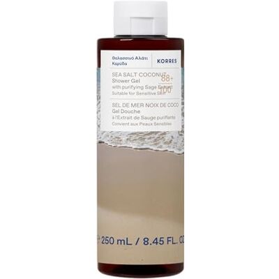KORRES SEA SALT COCONUT Duschgel mit reinigendem Salbei-Extrakt, mit cremigem Kokosnuss- & Meersalzduft, dermatologisch getestet, vegan, silikon- und parabenfrei, 250 ml KORRES SEA SALT COCONUT Duschgel mit reinigendem Salbei-Extrakt, mit cremigem Kokosnuss- & Meersalzduft, dermatologisch getestet, vegan, silikon- und parabenfrei, 250 ml