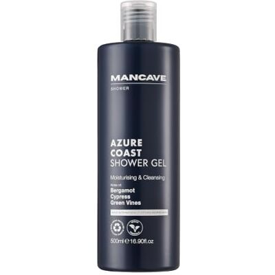 ManCave Azure Coast Duschgel für Herren, 500ml, Körperwäsche, Natürliche Inhaltsstoffe, Vegan, Umweltbewusst und Tierversuchsfrei, Küsten-Duschgel für Männer mit Bergamotte, Zypresse, Grüne Reben, Kör ManCave Azure Coast Duschgel für Herren, 500ml, Körperwäsche, Natürliche Inhaltsstoffe, Vegan, Umweltbewusst und Tierversuchsfrei, Küsten-Duschgel für Männer mit Bergamotte, Zypresse, Grüne Reben, Kör
