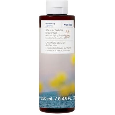 KORRES SEA LAVENDER Duschgel mit reinigendem Salbei-Extrakt, mit dem Duft von Zedernholz, Lavendel & Meeresnoten, dermatologisch getestet, vegan, silikon- und parabenfrei, 250 ml KORRES SEA LAVENDER Duschgel mit reinigendem Salbei-Extrakt, mit dem Duft von Zedernholz, Lavendel & Meeresnoten, dermatologisch getestet, vegan, silikon- und parabenfrei, 250 ml
