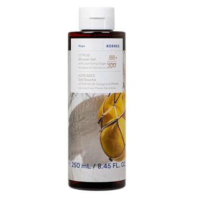 KORRES CITRUS Duschgel mit reinigendem Salbei-Extrakt, mit frischem Zitronen-Bergamotte Duft, dermatologisch getestet, vegan, silikon- und parabenfrei, 250 ml KORRES CITRUS Duschgel mit reinigendem Salbei-Extrakt, mit frischem Zitronen-Bergamotte Duft, dermatologisch getestet, vegan, silikon- und parabenfrei, 250 ml