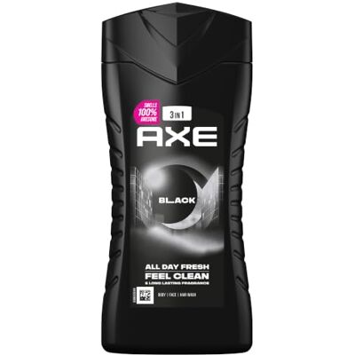 Axe 3-in-1 Duschgel & Shampoo Black für langanhaltende Frische, Duft und eine angenehme Dusche, dermatologisch getestet 6x 250 ml Axe 3-in-1 Duschgel & Shampoo Black für langanhaltende Frische, Duft und eine angenehme Dusche, dermatologisch getestet 6x 250 ml