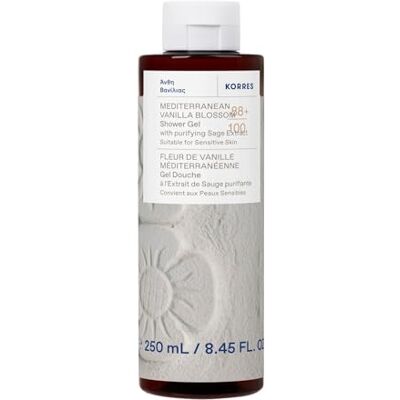 KORRES MEDITERREANIAN VANILLA BLOSSOM Duschgel mit reinigendem Salbei-Extrakt, mit warmen Vanille & Blütenduft, dermatologisch getestet, vegan, silikon- und parabenfrei, 250 ml KORRES MEDITERREANIAN VANILLA BLOSSOM Duschgel mit reinigendem Salbei-Extrakt, mit warmen Vanille & Blütenduft, dermatologisch getestet, vegan, silikon- und parabenfrei, 250 ml