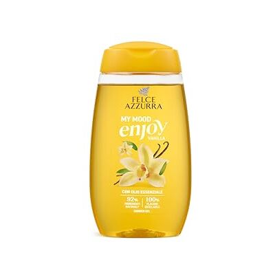 Felce Azzurra Duschschaum MY Mood Enjoy Vanilla, feuchtigkeitsspendendes Reinigungsgel Vanille weiche Haut, milder Schaum mit ätherischen Ölen, 92% natürliche Inhaltsstoffe, recycelbares Duschgel Felce Azzurra Duschschaum MY Mood Enjoy Vanilla, feuchtigkeitsspendendes Reinigungsgel Vanille weiche Haut, milder Schaum mit ätherischen Ölen, 92% natürliche Inhaltsstoffe, recycelbares Duschgel