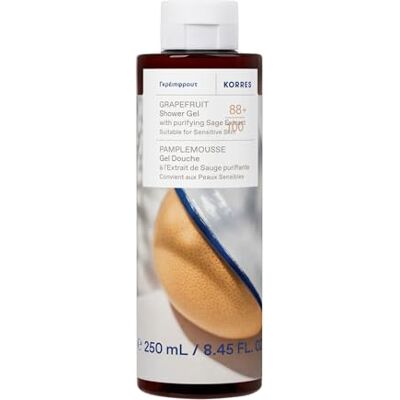 KORRES GRAPEFRUIT Duschgel mit reinigendem Salbei-Extrakt, mit fruchtigem, frischen Duft, zum Duschen, Baden & Rasieren, dermatologisch getestet, vegan, silikon- und parabenfrei, vegan, 250 ml KORRES GRAPEFRUIT Duschgel mit reinigendem Salbei-Extrakt, mit fruchtigem, frischen Duft, zum Duschen, Baden & Rasieren, dermatologisch getestet, vegan, silikon- und parabenfrei, vegan, 250 ml