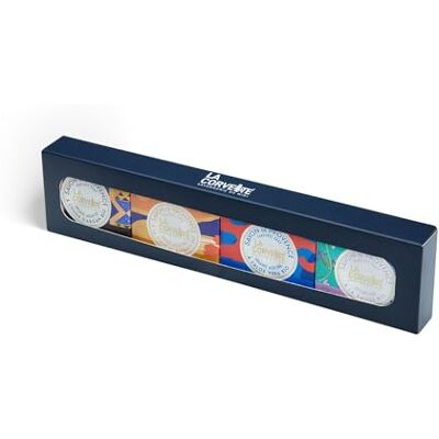 La Corvette – Geschenkset 4 Provence Seifen 100g – Mediterrane Düfte – 100% Pflanzliche Öle – Hand- & Körperpflege – Geschenkbox La Corvette – Geschenkset 4 Provence Seifen 100g – Mediterrane Düfte – 100% Pflanzliche Öle – Hand- & Körperpflege – Geschenkbox