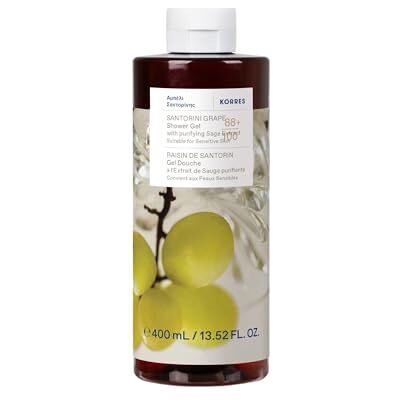 KORRES SANTORINI GRAPE Duschgel mit reinigendem Salbei-Extrakt, mit leckerem Duft von fruchtigen Trauben, dermatologisch getestet, vegan, silikon- und parabenfrei, 400 ml KORRES SANTORINI GRAPE Duschgel mit reinigendem Salbei-Extrakt, mit leckerem Duft von fruchtigen Trauben, dermatologisch getestet, vegan, silikon- und parabenfrei, 400 ml