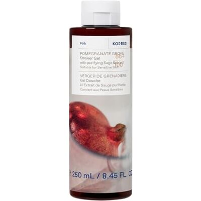 KORRES POMEGRANATE GROVE Duschgel mit reinigendem Salbei-Extrakt, mit fruchtigem Aroma saftiger Granatäpfel, dermatologisch getestet, vegan, silikon- und parabenfrei, 250 ml KORRES POMEGRANATE GROVE Duschgel mit reinigendem Salbei-Extrakt, mit fruchtigem Aroma saftiger Granatäpfel, dermatologisch getestet, vegan, silikon- und parabenfrei, 250 ml