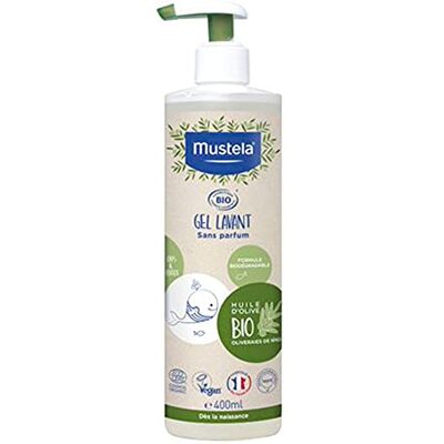 Mustela Veganes Bio-Reinigungsgel mit Olivenöl, Aloe Vera und Glycerin, Körper und Haar, Baby, ganze Familie Sanfte Reinigung ohne Austrocknen, 99% Inhaltsstoffe natürlichen Ursprungs (400ml) Mustela Veganes Bio-Reinigungsgel mit Olivenöl, Aloe Vera und Glycerin, Körper und Haar, Baby, ganze Familie Sanfte Reinigung ohne Austrocknen, 99% Inhaltsstoffe natürlichen Ursprungs (400ml)