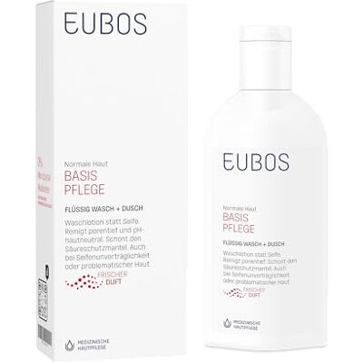EUBOS BASIS PFLEGE Flüssig Wasch + Dusch Waschlotion 200ml Milde Reinigung für normale Haut, Gegen unreine Haut, pH-hautneutral, Hautverträglichkeit dermatologisch bestätigt EUBOS BASIS PFLEGE Flüssig Wasch + Dusch Waschlotion 200ml Milde Reinigung für normale Haut, Gegen unreine Haut, pH-hautneutral, Hautverträglichkeit dermatologisch bestätigt