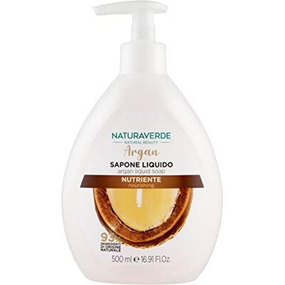 Naturaverde Natural Beauty Flüssigseife Argan, Flüssigseife Hände, Handseife, Gesichtsseife, Flüssigseife für Hände, pflegend, 500 ml Naturaverde Natural Beauty Flüssigseife Argan, Flüssigseife Hände, Handseife, Gesichtsseife, Flüssigseife für Hände, pflegend, 500 ml