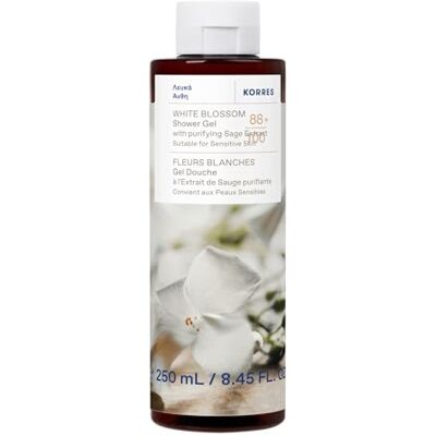 KORRES WHITE BLOSSOM Duschgel mit reinigendem Salbei-Extrakt, mit dem Duft weißer Rosen und Bergamotte, dermatologisch getestet, vegan, silikon- und parabenfrei, 250 ml KORRES WHITE BLOSSOM Duschgel mit reinigendem Salbei-Extrakt, mit dem Duft weißer Rosen und Bergamotte, dermatologisch getestet, vegan, silikon- und parabenfrei, 250 ml