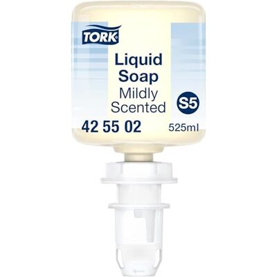 Tork Mild-Duftende Hand Mini Flüssigseife S5, feuchtigkeitsspendende Inhaltsstoffe, 8×525 ml, 425502 Tork Mild-Duftende Hand Mini Flüssigseife S5, feuchtigkeitsspendende Inhaltsstoffe, 8×525 ml, 425502