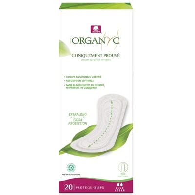 Organyc Extra langer Slip, 100% Bio-Baumwolle auf Ihrer Haut, 1 Packung mit 20 Stück Organyc Extra langer Slip, 100% Bio-Baumwolle auf Ihrer Haut, 1 Packung mit 20 Stück