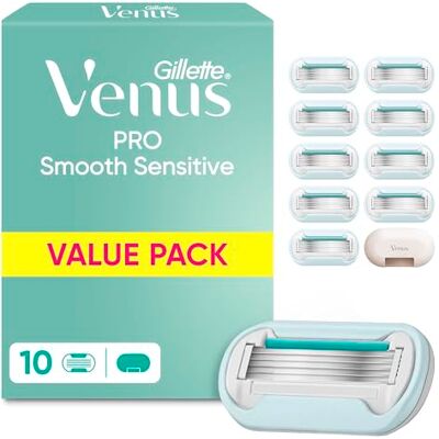 Gillette Pro Smooth Sensitive Rasierklingen, 10 Ersatzklingen, Türkis Gillette Pro Smooth Sensitive Rasierklingen, 10 Ersatzklingen, Türkis