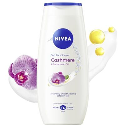 NIVEA Duschgel mit Cashmere & Cotton Oil (250 ml), Duschgel mit Vitamin C, E und wertvollen Ölen, schützt die Haut vor dem Austrocknen und macht sie fühlbar glatt NIVEA Duschgel mit Cashmere & Cotton Oil (250 ml), Duschgel mit Vitamin C, E und wertvollen Ölen, schützt die Haut vor dem Austrocknen und macht sie fühlbar glatt