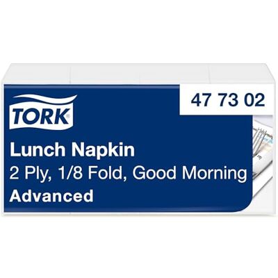 Tork 477302 Guten Morgen Lunchserviette 1/8 Falz / 2-lagige Papierservietten zum Servieren des Frühstücks & kleiner Gerichte / Advanced Qualität / 10 x 200 (2000) Servietten / 32,6 x 33 cm (B x L) Tork 477302 Guten Morgen Lunchserviette 1/8 Falz / 2-lagige Papierservietten zum Servieren des Frühstücks & kleiner Gerichte / Advanced Qualität / 10 x 200 (2000) Servietten / 32,6 x 33 cm (B x L)