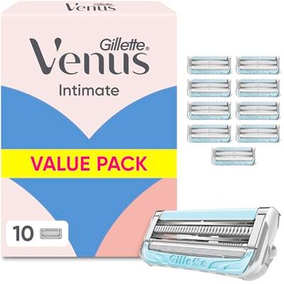 Gillette Intimate Rasierklingen, 10 Original Ersatzklingen, Hellblau Gillette Intimate Rasierklingen, 10 Original Ersatzklingen, Hellblau