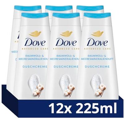 Dove Advanced Care Duschcreme Mildes Peeling & Pflege für 24 Stunden lotion-zarte Haut direkt aus der Dusche mit Pro-Ceramide Technology 12x225 ml Dove Advanced Care Duschcreme Mildes Peeling & Pflege für 24 Stunden lotion-zarte Haut direkt aus der Dusche mit Pro-Ceramide Technology 12x225 ml