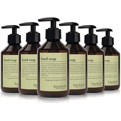 Jean & Len Handseife Bergamot & Cedarwood im Set, 6 x 250 ml Jean & Len Handseife Bergamot & Cedarwood im Set, 6 x 250 ml