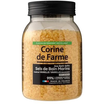 Corine de Farme Meeressalz Anti-Stress mit Vanille – Entspannung und Wohlbefinden – natürliche Inhaltsstoffe – betörender Duft – beruhigende Pflege für Körper und Geist Corine de Farme Meeressalz Anti-Stress mit Vanille – Entspannung und Wohlbefinden – natürliche Inhaltsstoffe – betörender Duft – beruhigende Pflege für Körper und Geist