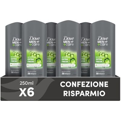 Dove , Men+Care Duschgel für Herren, 3-in-1, feuchtigkeitsspendend, für Körper, Gesicht und Haare, mit MicroMoisture-Technologie, spendet 24 Stunden Feuchtigkeit, 6 Stück à 250 ml Dove , Men+Care Duschgel für Herren, 3-in-1, feuchtigkeitsspendend, für Körper, Gesicht und Haare, mit MicroMoisture-Technologie, spendet 24 Stunden Feuchtigkeit, 6 Stück à 250 ml