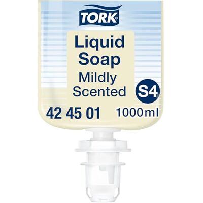 Tork Mild Duftende Hand Flüssigseife S4, frischer Duft, 1.000 ml, 424501 Tork Mild Duftende Hand Flüssigseife S4, frischer Duft, 1.000 ml, 424501